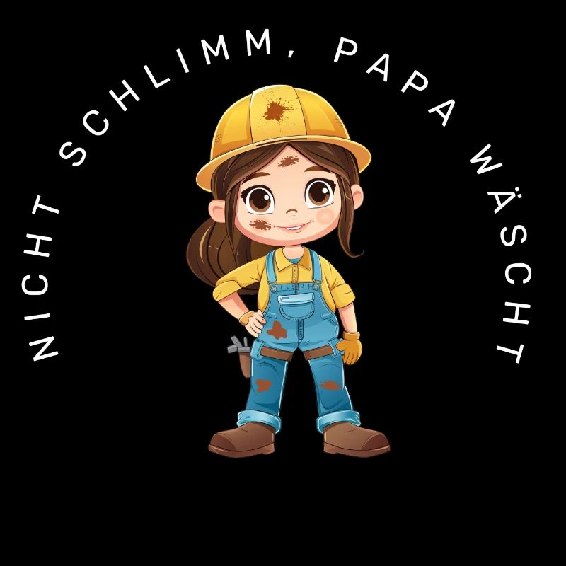 Nicht schlimm, Papa wäscht (Bauarbeiterin)