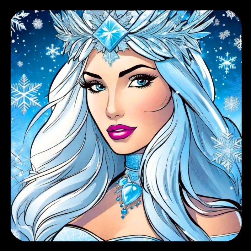 Winter Eiskönigin mit Eiskristallen