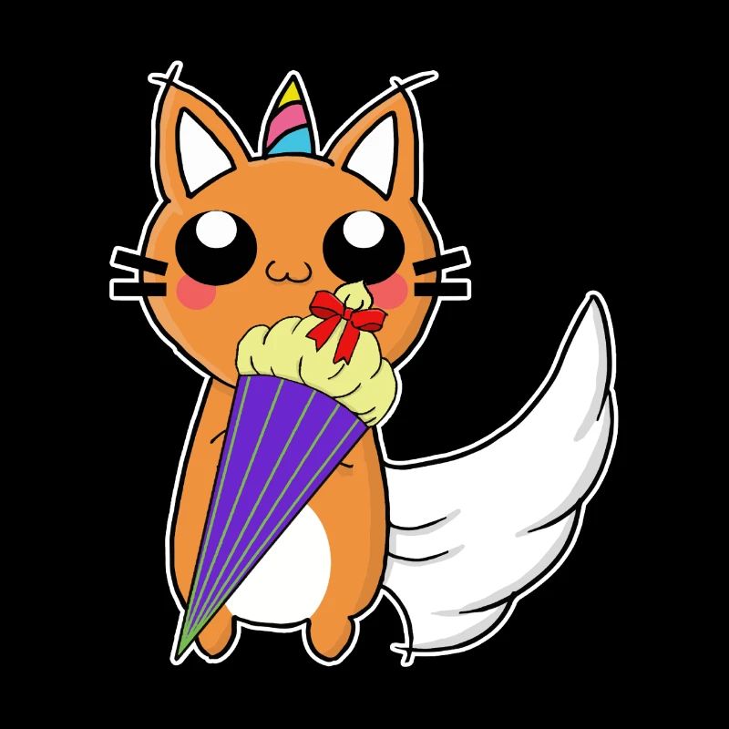 Proud Caticorn with sugar bag