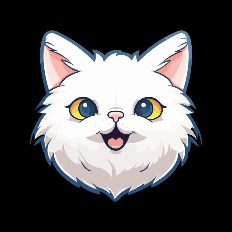 Illustration à l’aquarelle de dessin animé de chat angora turc