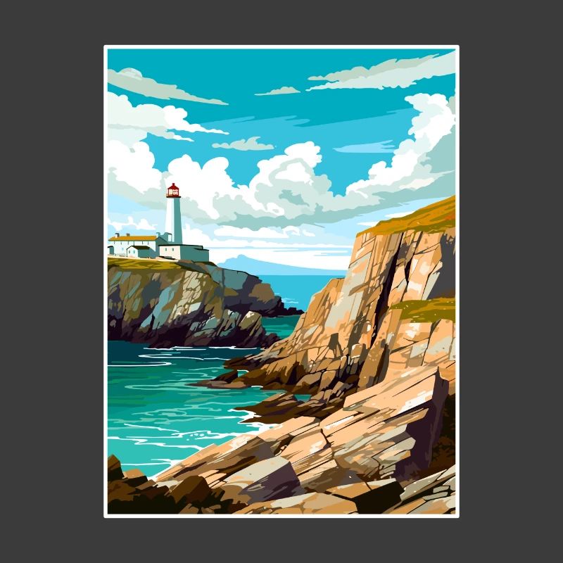 South Stack Cliffs Anglesey Vintage Reiseposter