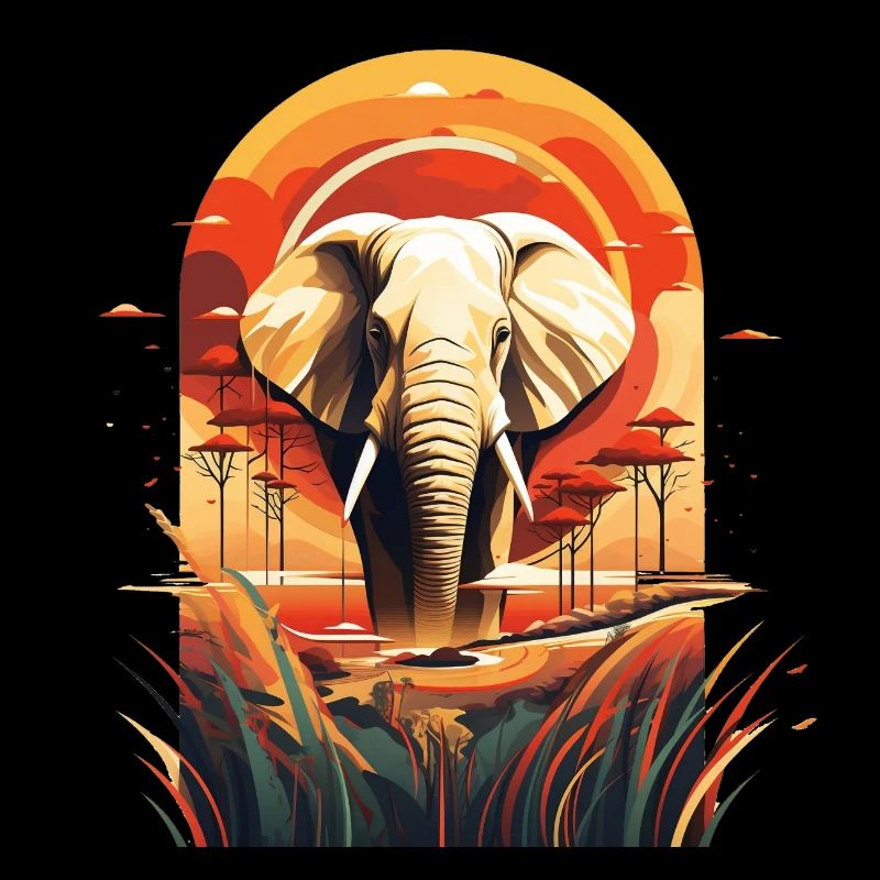 Éléphant dans la savane