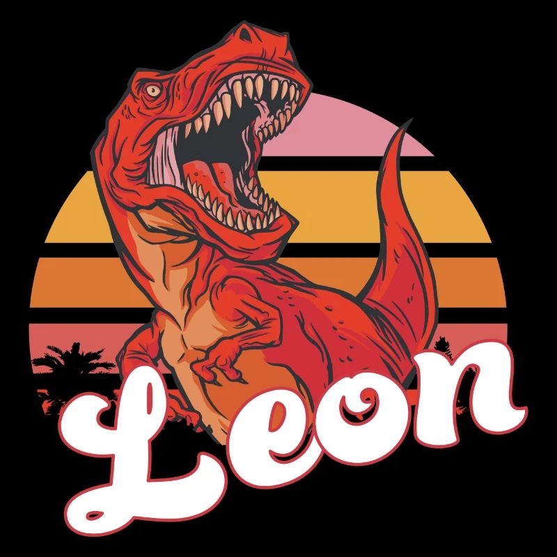 LEON - Schöner Jungen Name mit T-REX Dino