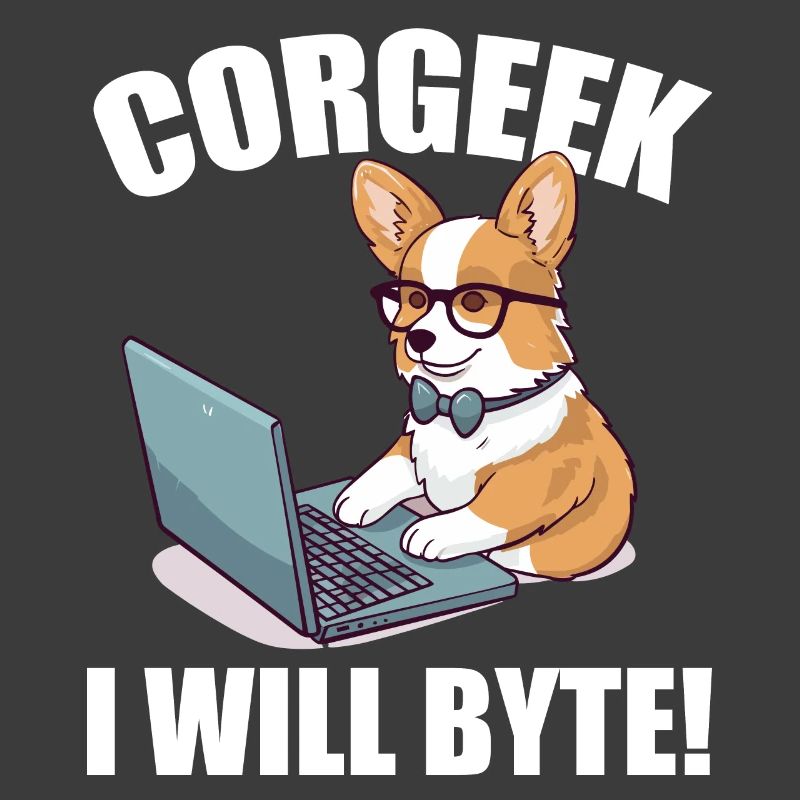 Corgi mit Brille I Will Byte Computerfreak Corgeek