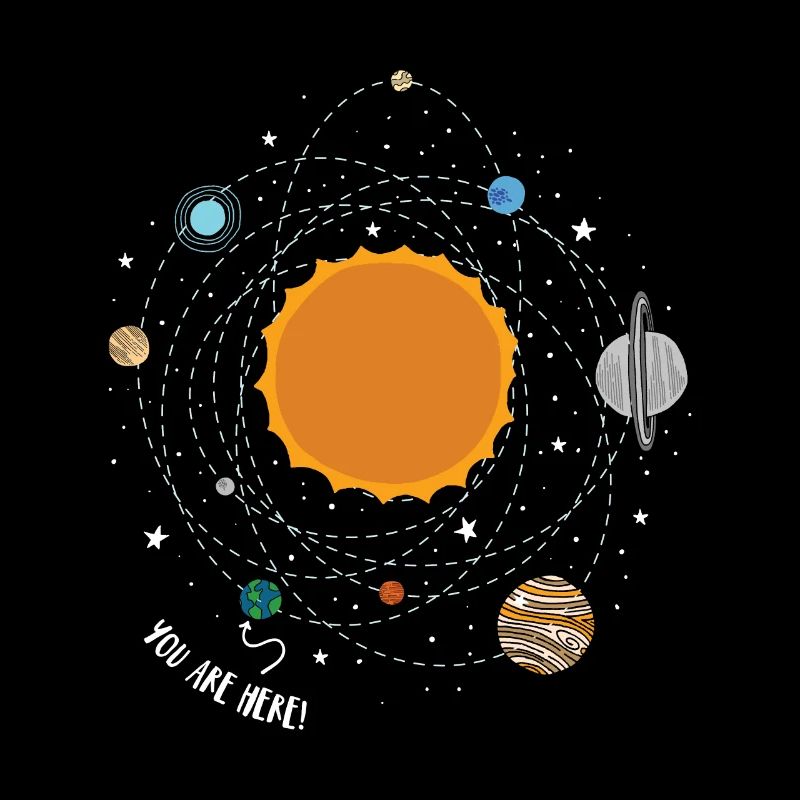 Solar System Planets Science - You Are Here Tee
