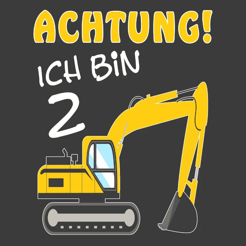 2. Geburtstag Ich bin 2 Jahre Bagger Baustelle
