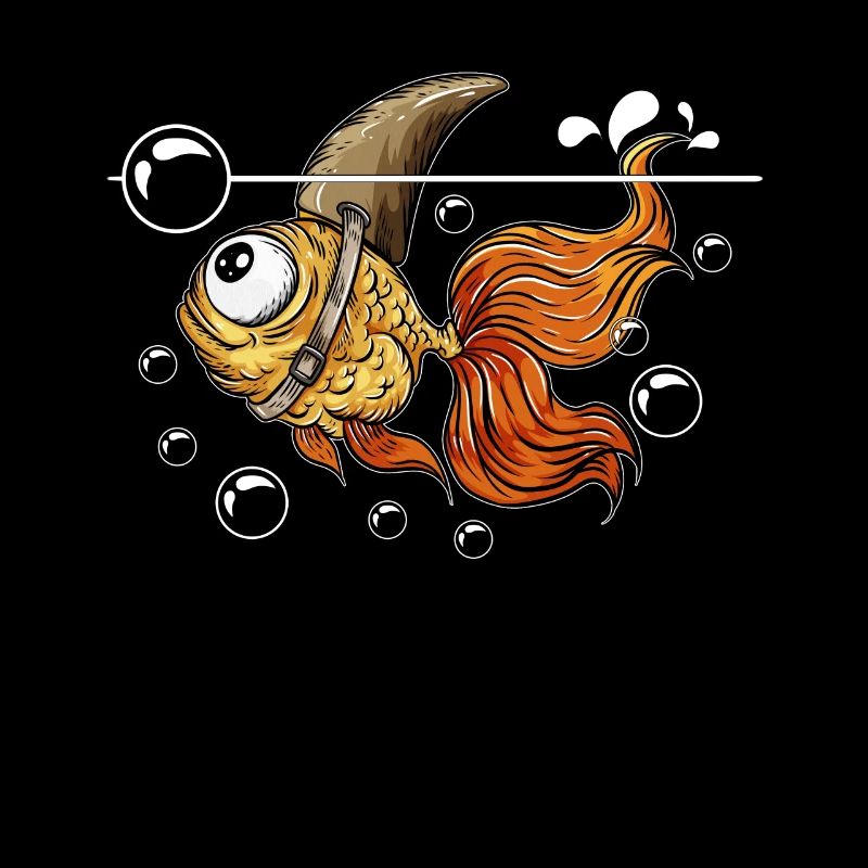 Angler fish plays with air bubbles dorsal fin