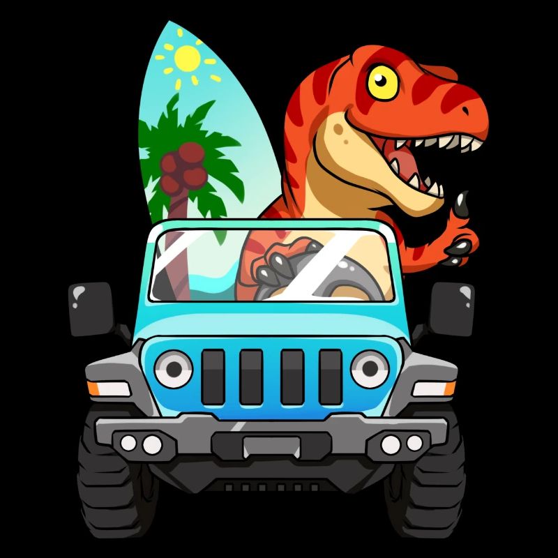 Cooles, Autofahrer Dinosaurier, Dino, T Rex,