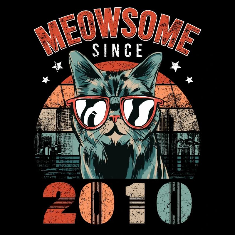 Meowsome 2010 Année de naissance 2010 Chat Anniversaire
