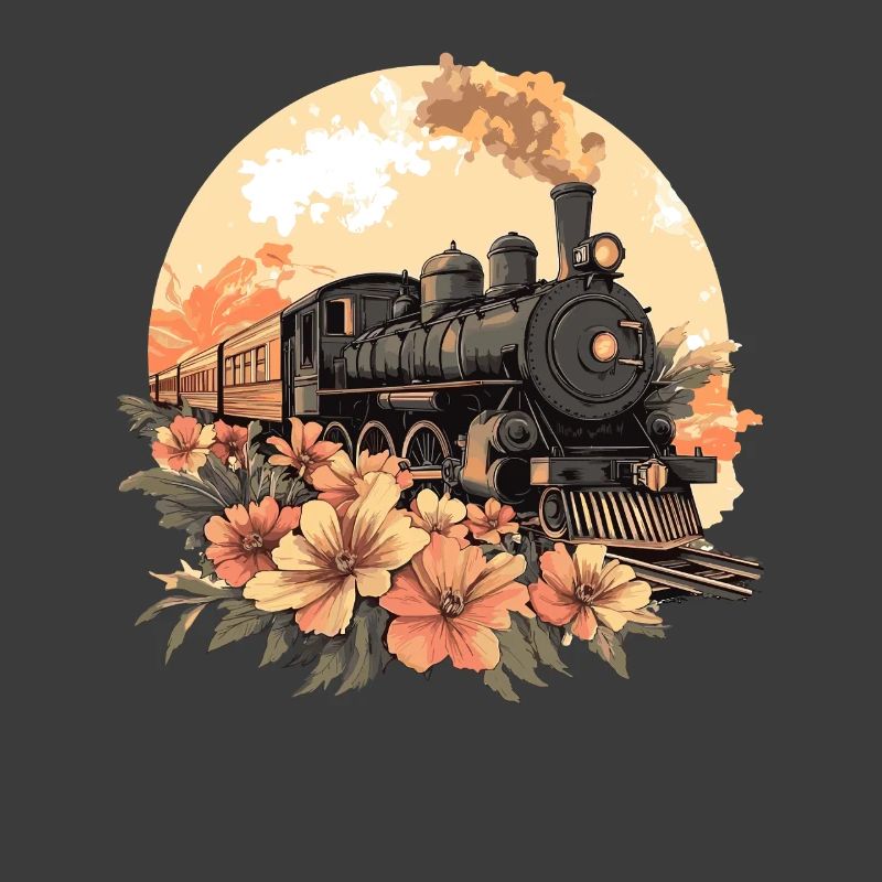 Nostalgischer Zug mit Blumen