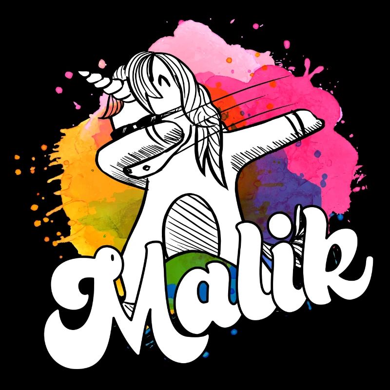 MALIK - Beau nom de garçon avec licorne cool