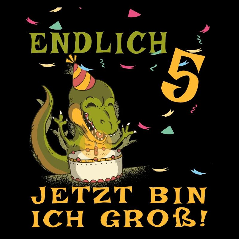 Endlich 5 - Junge 5 Geburtstag - Dino - Torte