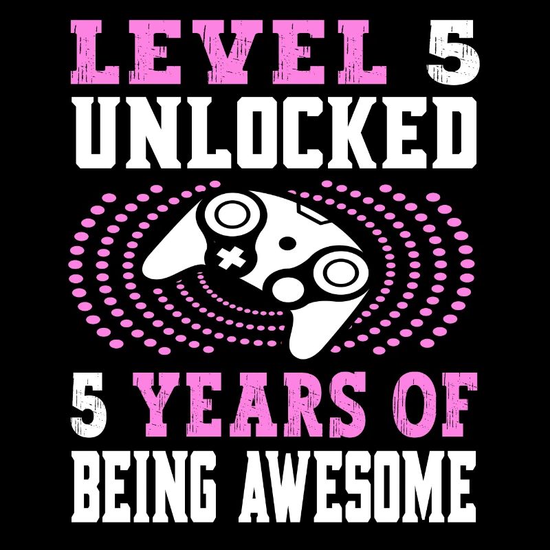 Niveau 5 débloqué 5 ans - 5 anniversaire rose