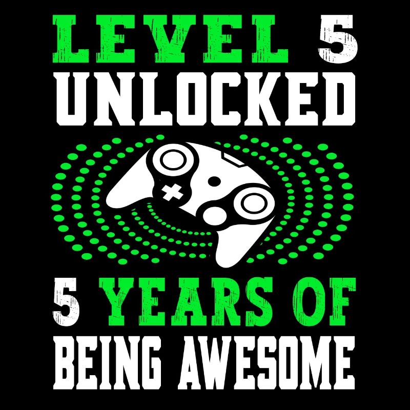 Niveau 5 débloqué 5 ans - 5 anniversaire vert