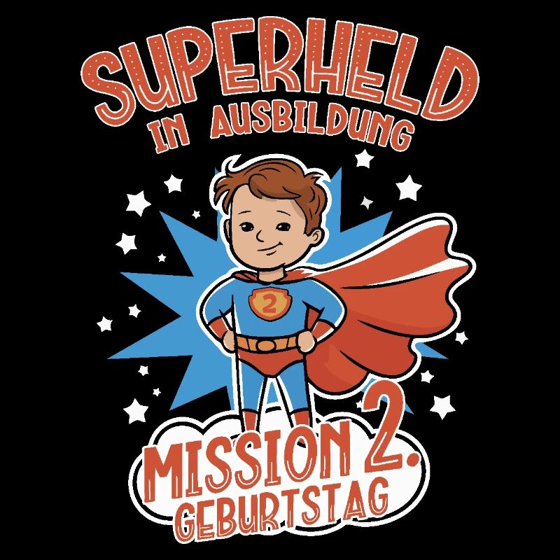 Superheld 2. Geburtstag Junge braune Haare