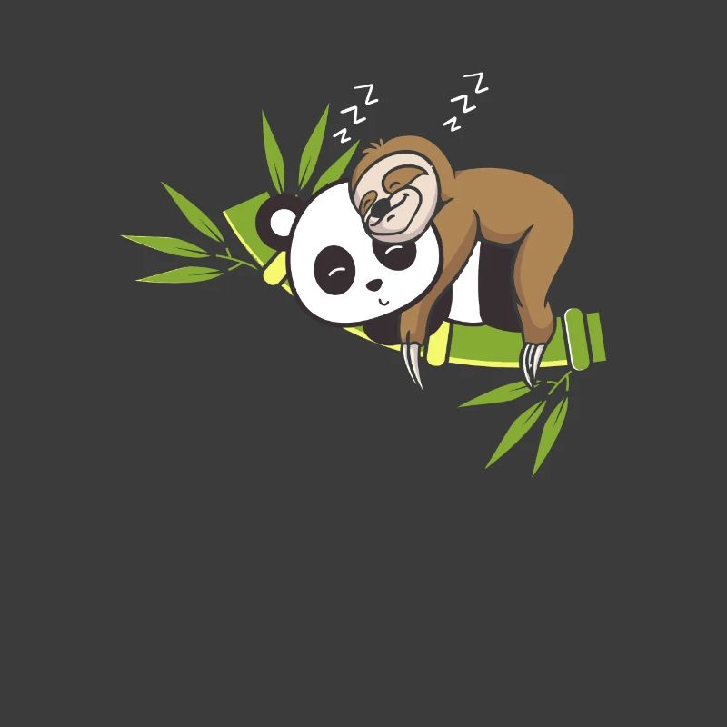 Sloth sits on panda