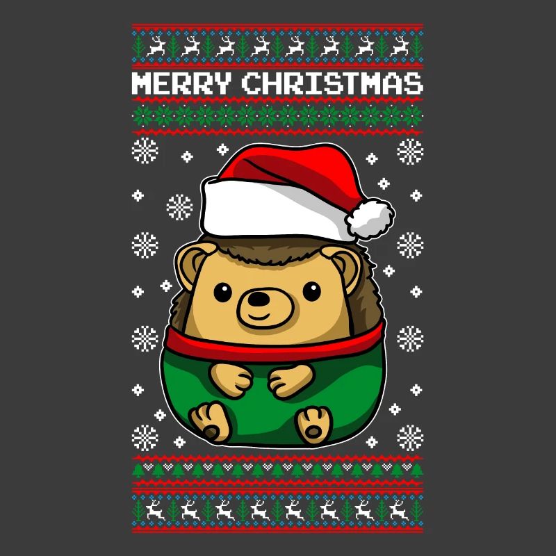 Hérisson avec pull de Noël moche