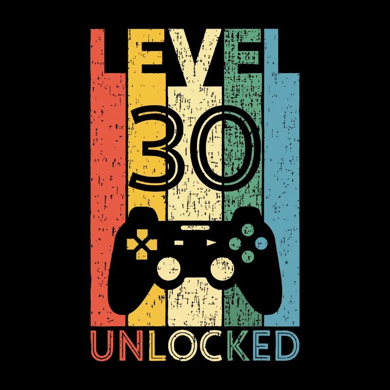 Level 30 Freigeschalteter lustiger Videospieler 30. Geburtstag