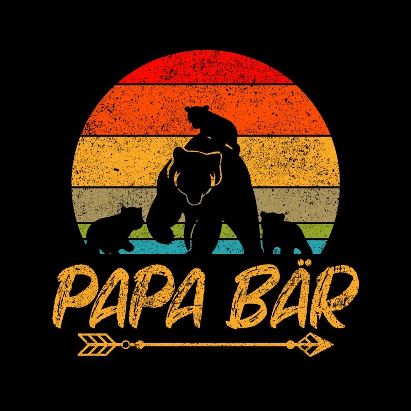 Dad bear with three children triple father