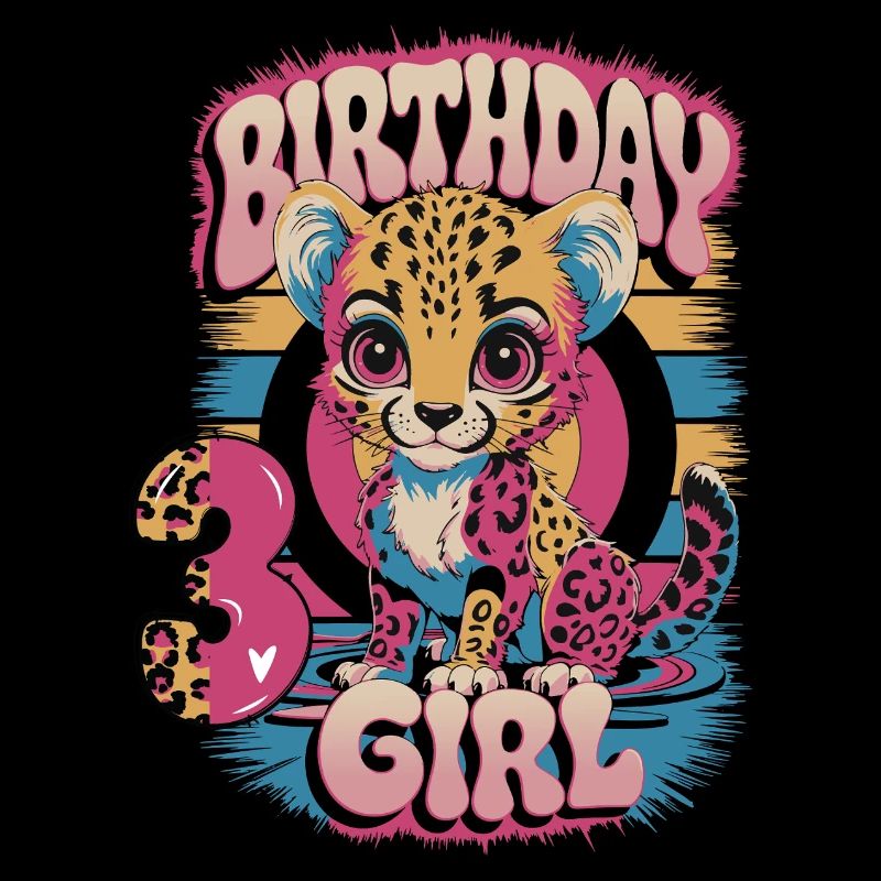 Geburtstags-Leopardin 3 Jahre - Mädchen