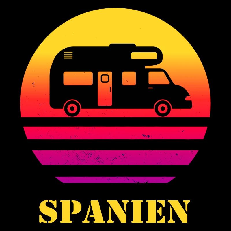 Spain Camper Van Retro Sunset Vintage