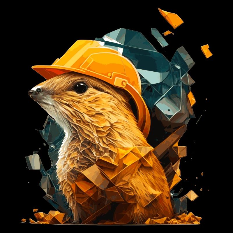This ground squirrel is for occupational safety with helmet