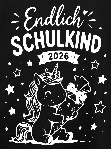 Endlich Schulkind 2026 Einhorn