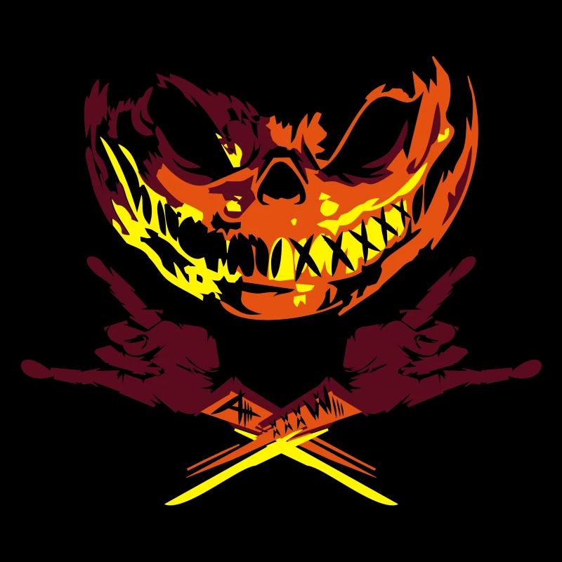 Halloween Skull Mano cornuta original