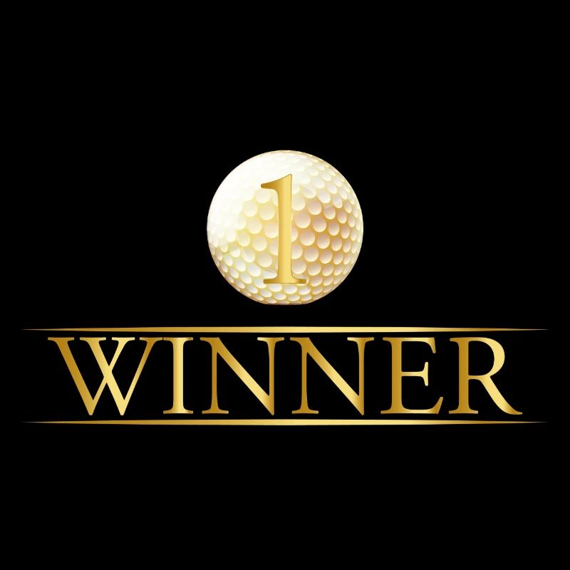 Golf winner golf ball place gift trophy sport