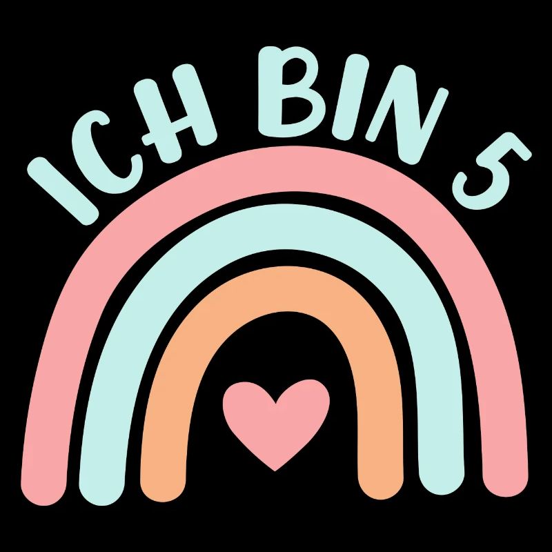 Ich bin 5 niedliche Regenbogen Design Junge Mädche