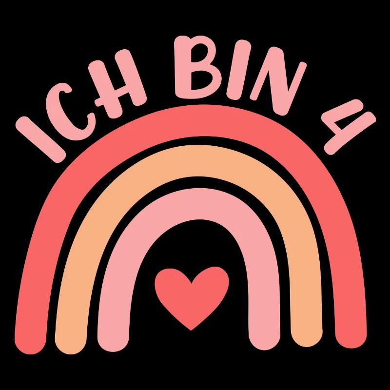 Ich bin 4 niedliche Regenbogen Design Junge Mädche