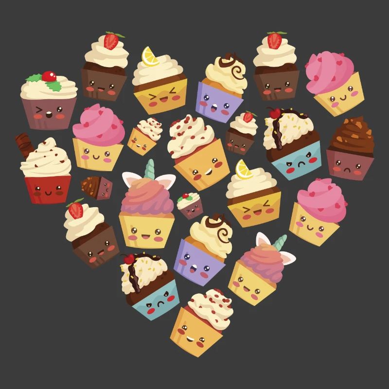 Pastry Chef Baking Cute Baker Cupcake Heart Shape