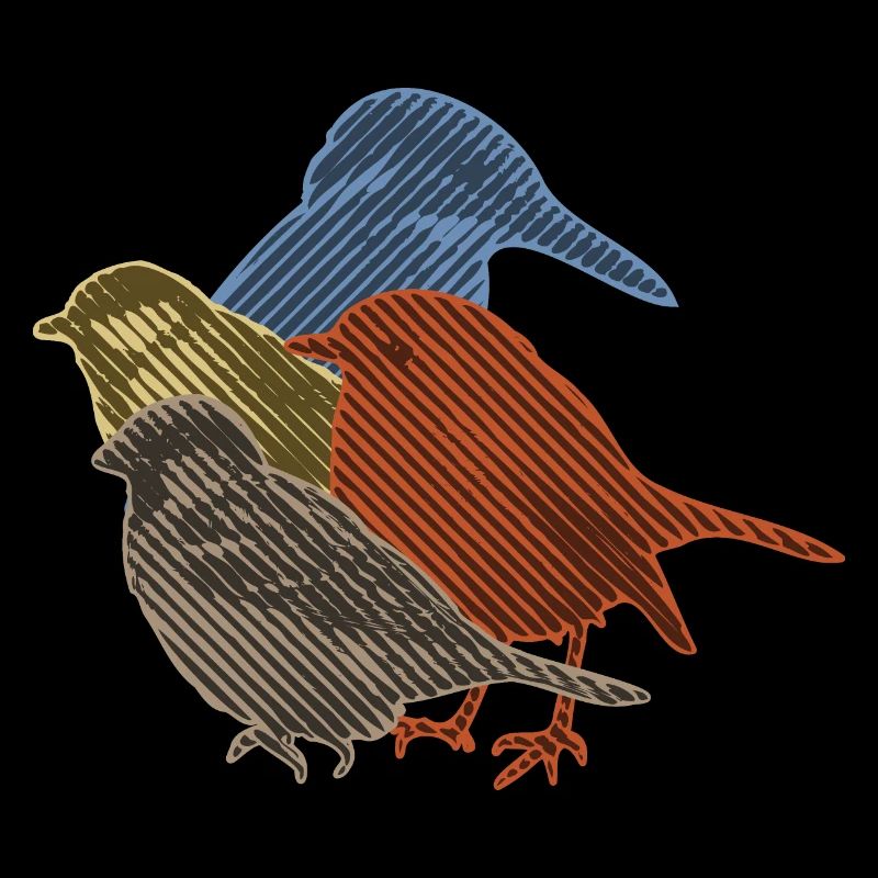 Vogel-Sammlung in Linie Kunst