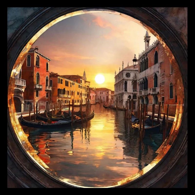 Venise, or, coucher de soleil, reflet