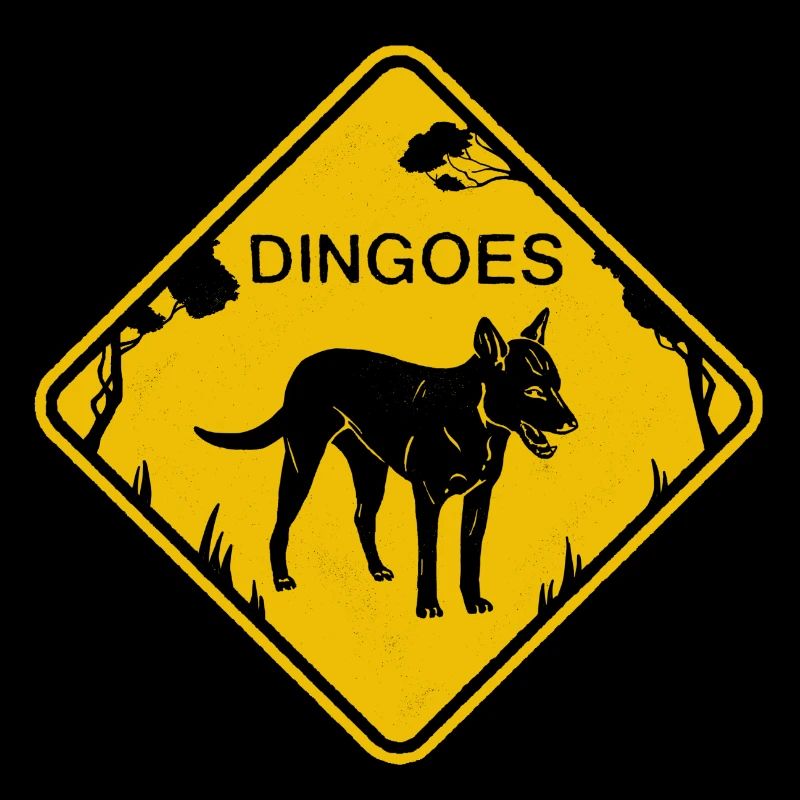 Dingo panneau de signalisation jaune