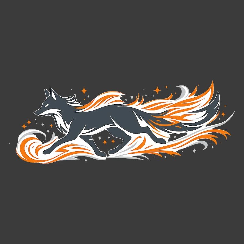 Flaming fox in fire flight
