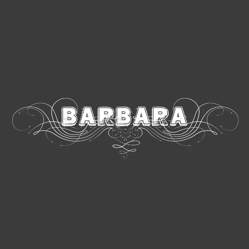 Lettrage BARBARA avec lignes décoratives