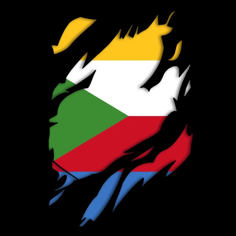 Comoros flag torn motif