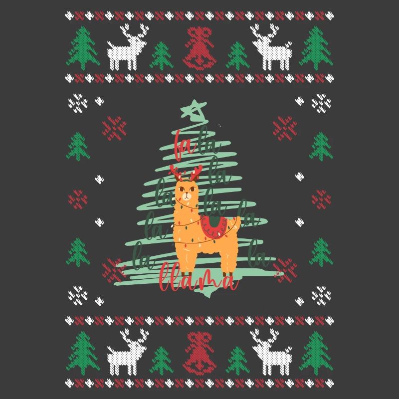 Lama de Noël pull moche animaux drôles