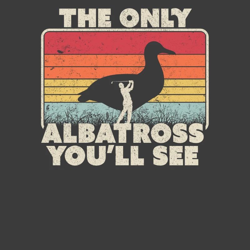 Impression d'albatros. Graphique de golf rétro et drôle