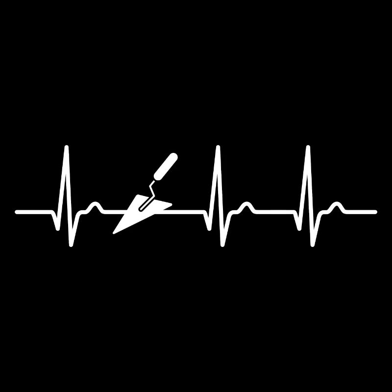 ECG curve - heart curve - bricklayer - trowel