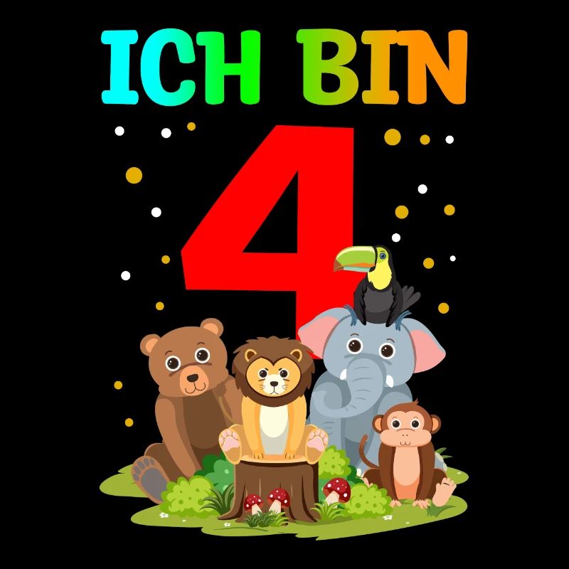 Ich bin 4 - Tiere Farm Zoo Geburtstgskind Geschenk