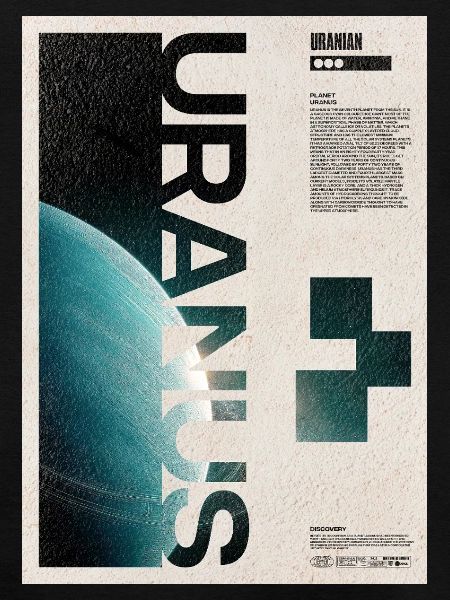 Uranus-Orbitaltypographie-Poster