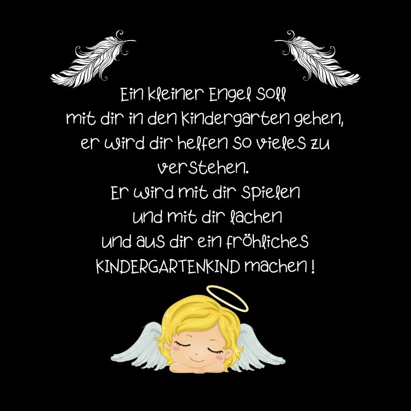 Kinder Spruch Kindergarten mit Engel Kindergrippe