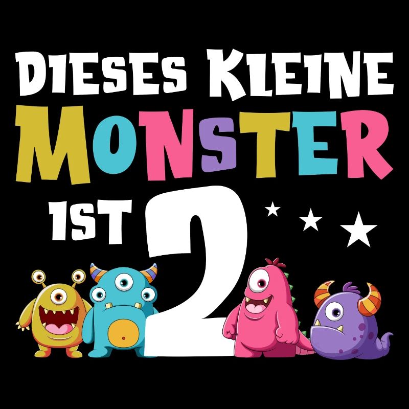 2 Geburtstag 2. Geburtstag Monster Spruch