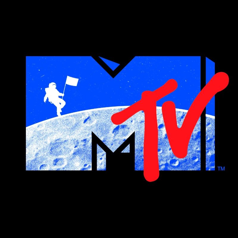 MTV Logo Cool Dessin De La Lune Avec L'Astronaute
