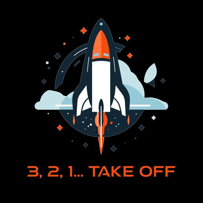 Rocket Cartoon Style - 3,2,1...Décollage