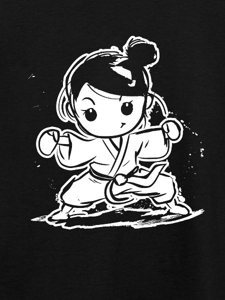 Karate Mädchen Cartoon Look