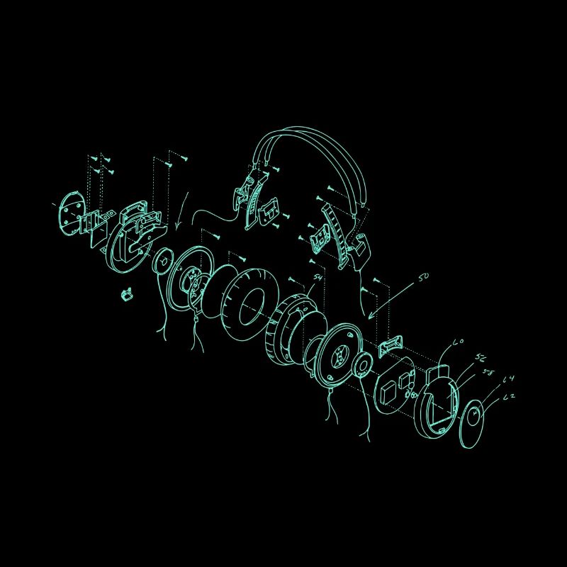 Technische Kopfhörer HiFi Illustration