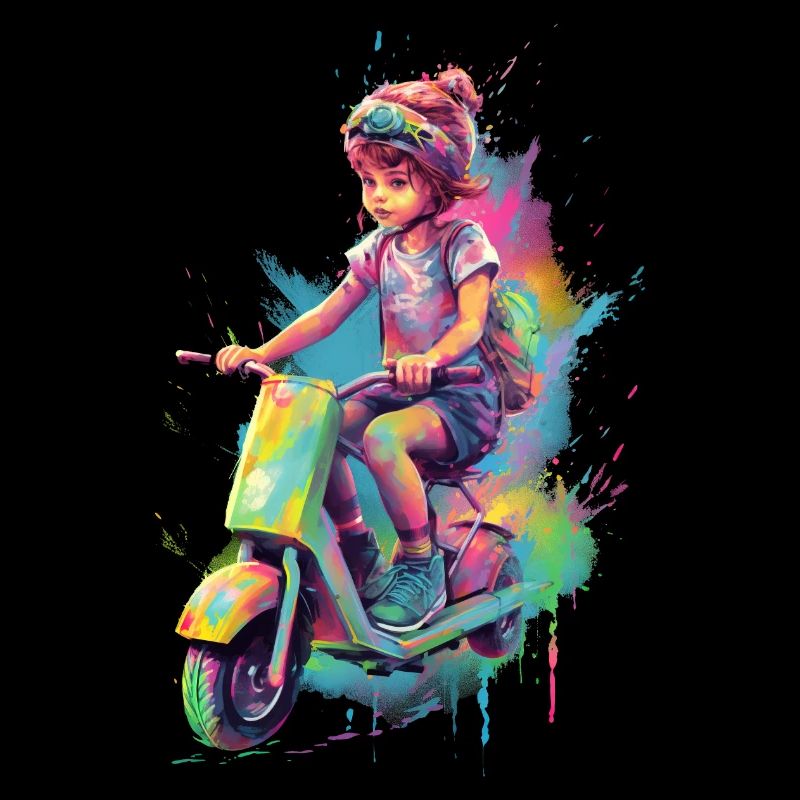 Garçon avec scooter